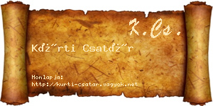 Kürti Csatár névjegykártya